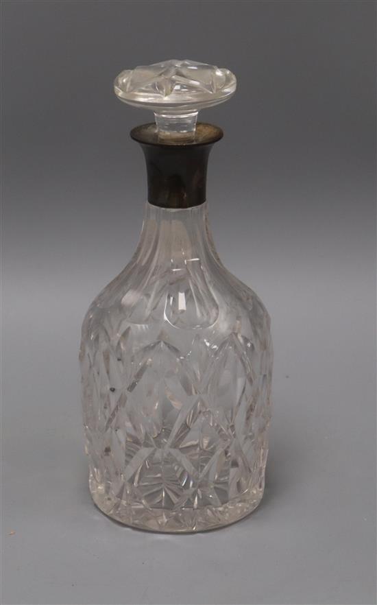 A silver mounted presentation decanter